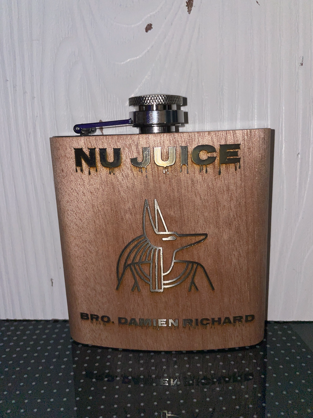 Nu Juice- Anubis Flask  With Personalized Name